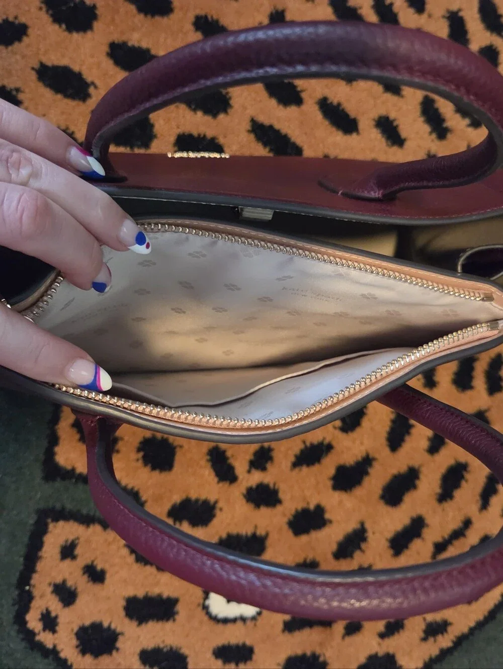Kate Spade NEW YORK plum pebbled leather satchel Top Handle